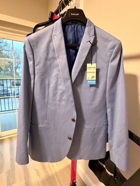 jf j.ferrar Light Blue Men's Stretch Sport Coat